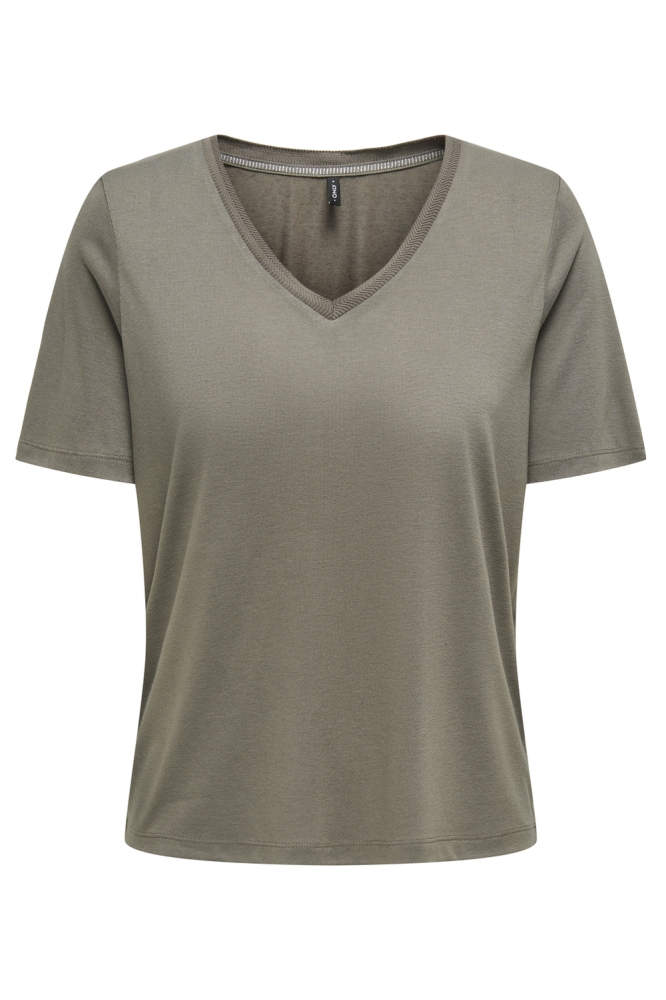 ONLELISE S/S V-NECK TOP JRS NOOS 15257390 WALNUT